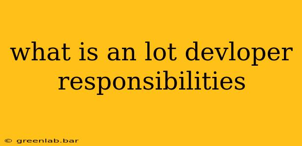 what is an lot devloper responsibilities