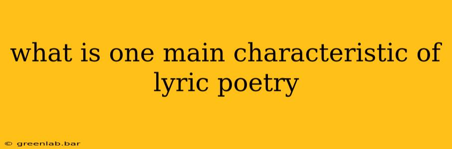 what is one main characteristic of lyric poetry