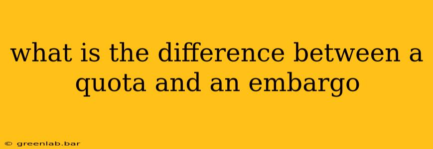 what is the difference between a quota and an embargo