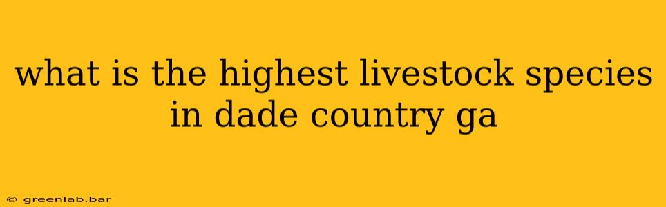 what is the highest livestock species in dade country ga