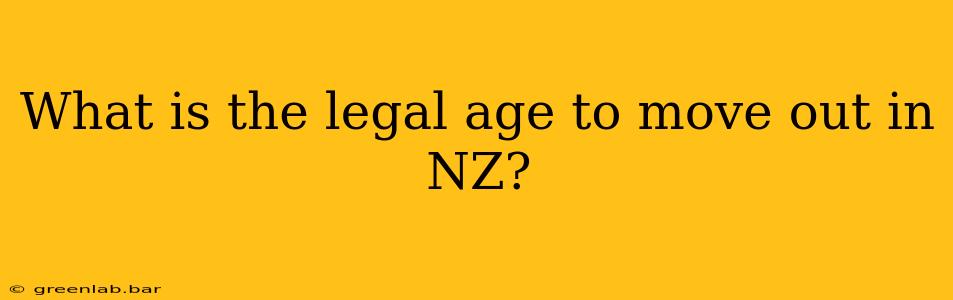 What is the legal age to move out in NZ?