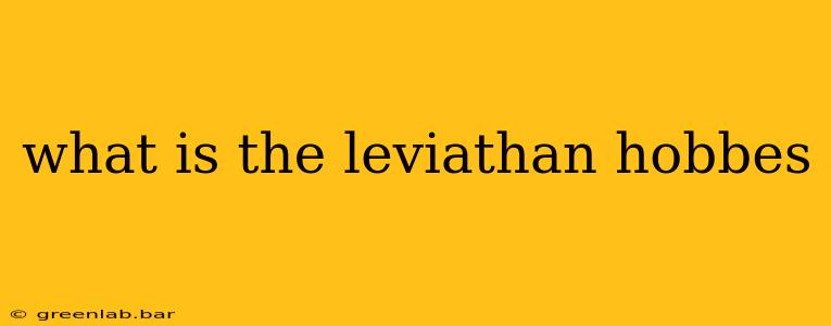 what is the leviathan hobbes