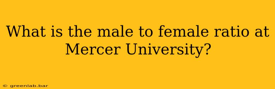 What is the male to female ratio at Mercer University?