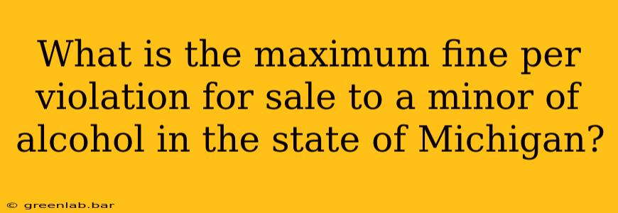 What is the maximum fine per violation for sale to a minor of alcohol in the state of Michigan?