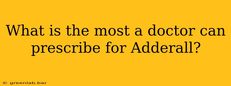 What is the most a doctor can prescribe for Adderall?