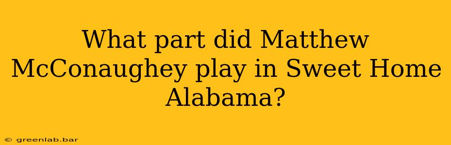 What part did Matthew McConaughey play in Sweet Home Alabama?