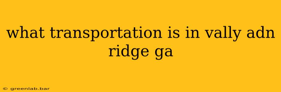 what transportation is in vally adn ridge ga