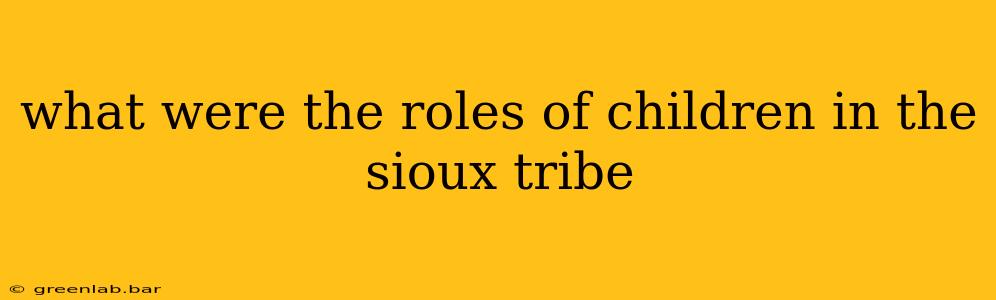 what were the roles of children in the sioux tribe