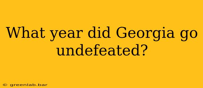 What year did Georgia go undefeated?