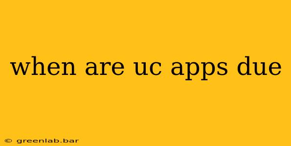 when are uc apps due