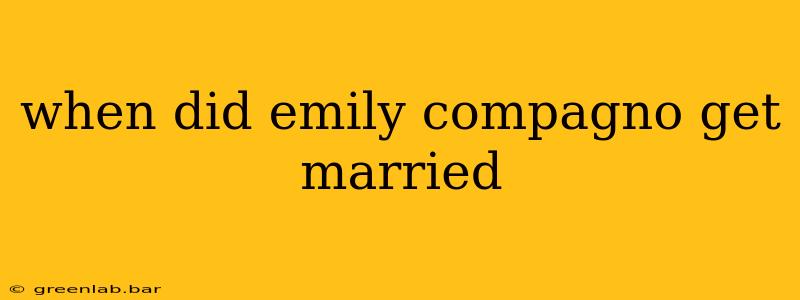 when did emily compagno get married