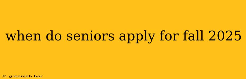 when do seniors apply for fall 2025