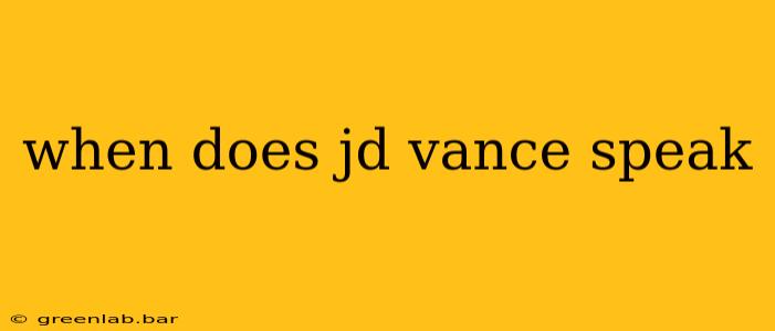 when does jd vance speak