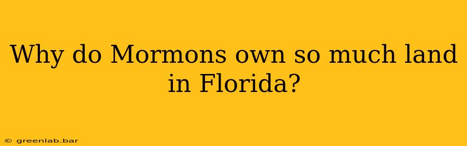 Why do Mormons own so much land in Florida?