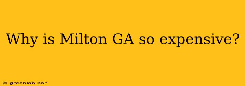 Why is Milton GA so expensive?