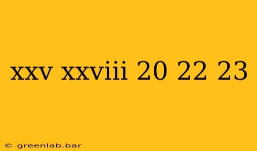 xxv xxviii 20 22 23