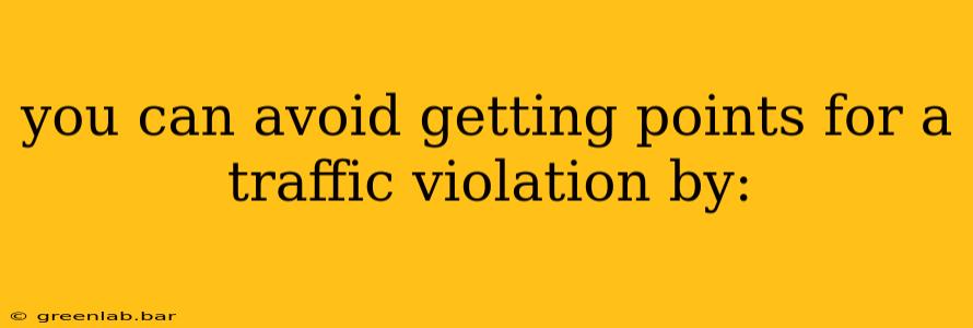 you can avoid getting points for a traffic violation by: